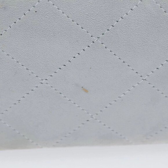 CHANEL Matelasse Chain Shoulder Bag Suede Light Blue Gold CC Auth 106433AV - Picture 7 of 16